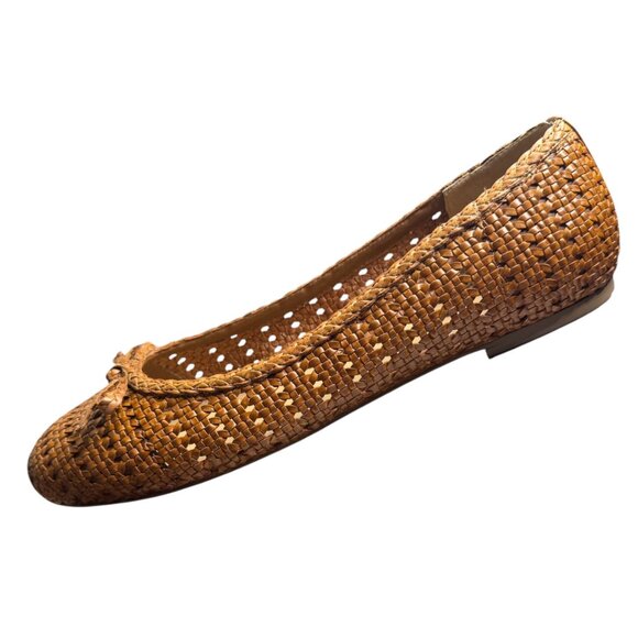 EUC Talbots Ballet Flats Woman’s 11 Blair Woven Tan - Picture 2 of 14